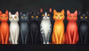 Cute Cats Art Illustration Wallpaper for Desktop and Mobile Background