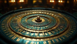 Ornate Astrolabe Mechanism Wallpaper, Golden Engravings 4K Desktop Background