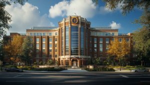 Architecture Building Facade 4K Desktop Background Fall Season Wallpaper