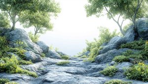 Lush Rocky Landscape 4K Desktop Background Nature Mobile Wallpaper