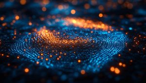 Abstract Glowing Particles Blue Orange 4K Desktop Background Wallpaper