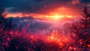 Red Mountain Sunset Scenery 4K Desktop Background Free Wallpaper