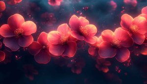Free Red Glowing Flowers Mobile Wallpaper Aesthetic 4K Background