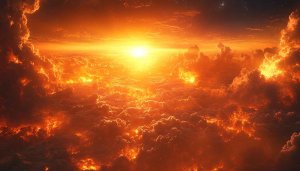 Fiery Sunset Cloudscape 4K Desktop Background Free Mobile Wallpaper