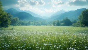 Lush Green Meadow Mountain Scenery Mobile Wallpaper 4K Background