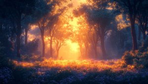Enchanted Forest Golden Hour Mobile Wallpaper 4K Desktop Background