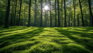 Lush Green Forest Scenery Mobile Wallpaper, Tall Trees Background