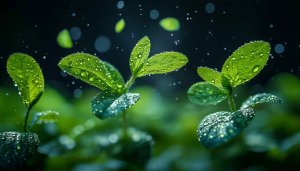 Dew Drops on Leaves 4K Nature Desktop Background Wallpaper