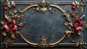 Floral Frame Texture 4K Desktop Background Free Elegant Wallpaper