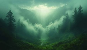 Misty Forest Mobile Wallpaper Green Aesthetic Woodland 4K Background
