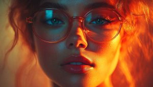 Close-Up Portrait Woman with Glasses 4K Desktop Background Wallpaper