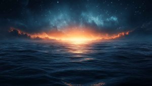 Ocean Sunset Night Sky 4K Desktop Background Mobile Wallpaper