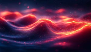 Abstract Red Glowing Waves 4K Desktop Background Mobile Wallpaper