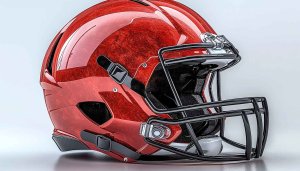 Red Football Helmet Wallpaper 4K for Desktop and Mobile Free