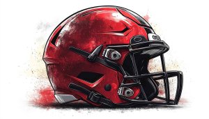 Red Football Helmet Art 4K Desktop Mobile Wallpaper