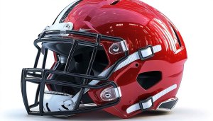Red Football Helmet 4K Wallpaper for Desktop Background