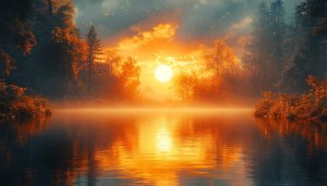 Golden Sunset Lake Mobile Wallpaper, Free Nature 4K Desktop Background