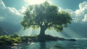 Lakeside Tree Mobile Wallpaper 4K Desktop Background No Signup