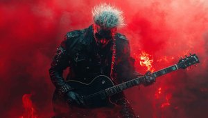 Heavy Metal Guitarist Inferno - Free Music Desktop Wallpaper 4K