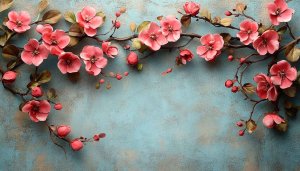 Pink Flowers Branch Aesthetic Wallpaper, Free Mobile Background Download