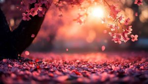 Pink Blossom Flower Petals Falling 4K Mobile and Desktop Wallpaper