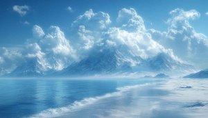 Frozen Ocean Mountain Range 4K Desktop Wallpaper Mobile Background