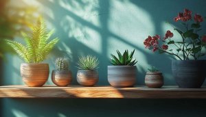 Plant Arrangement 4K Desktop Background, Succulent Plants Mobile Wallpaper