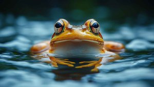 Orange Frog in Water 4K Desktop Background Mobile Wallpaper Free