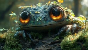 Cute Frog with Big Eyes 4K Desktop Background Wallpaper