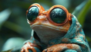 Funny Frog Wearing Glasses Wallpaper, Cool 4K Desktop Background