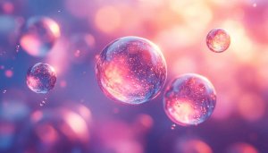 Dreamy Pink Bubble Wallpaper, Abstract Mobile Background, Holographic Screen Art