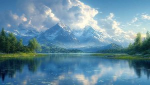 Serene Lake Mountain View Mobile Wallpaper, Scenic Landscape Background 4K