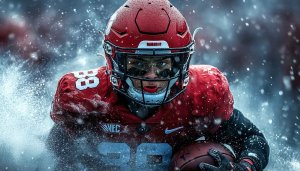 American Football Player in Action Mobile Phone Wallpaper