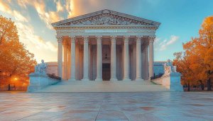 Supreme Court Building Wallpaper: Fall Season Aesthetic Background for Desktop