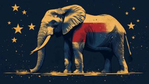 American Elephant Art Illustration 4K Desktop Background Mobile Wallpaper