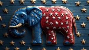 Patriotic Elephant USA Flag Stars Background Mobile Wallpaper