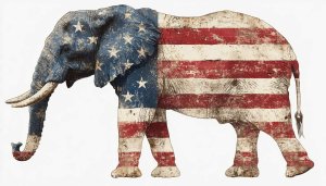 American Flag Elephant Illustration Desktop Background 4K Patriotic Wallpaper