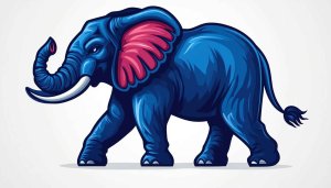 Cartoon Blue Elephant 4K Desktop Background | Free Mobile Wallpaper