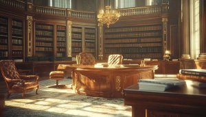 Luxury Library Interior 4K Wallpaper for Desktop Backgrounds Free