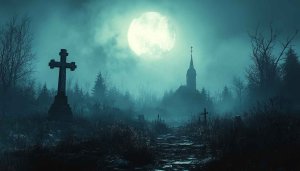 Spooky Graveyard Moonlit Night Mobile Wallpaper 4K Desktop Background