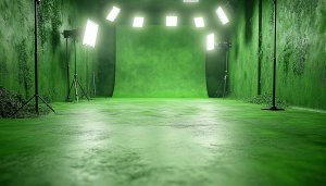 Green Screen Studio Backdrop 4K Wallpaper for Desktop Background Use