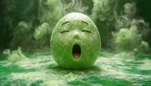 Green Fainted Emoji Character Art Mobile Wallpaper 4K Background