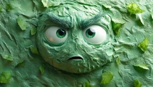 Funny Tree Character 4K Desktop Background, Green Cartoon Monster Wallpaper