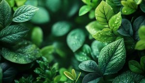 Green Leaves with Water Drops Mobile Background Free Wallpaper