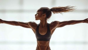 Fit Woman Flexing Muscles Mobile Wallpaper 4K Desktop Background