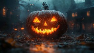 Spooky Halloween Pumpkin Mobile Wallpaper 4K Desktop Background Image