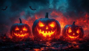 Spooky Halloween Pumpkins Desktop Background - Free Jack-o'-lantern Wallpaper