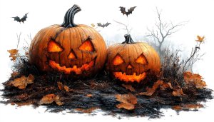 Free Halloween Jack-o'-Lanterns Wallpaper for Desktop Background and Mobile