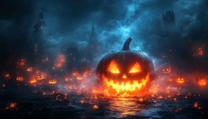 Spooky Halloween Jack O'Lantern 4K Desktop Background Wallpaper