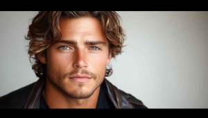 Handsome Man Portrait Wallpaper, Brown Hair, Green Eyes, Headshot